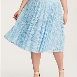 Torrid Blue Lace Midi Skirt